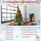 5 ft. Green Pre-Lit LED Snowy Hinged Artificial Christmas Tree with Multi-Color Lights