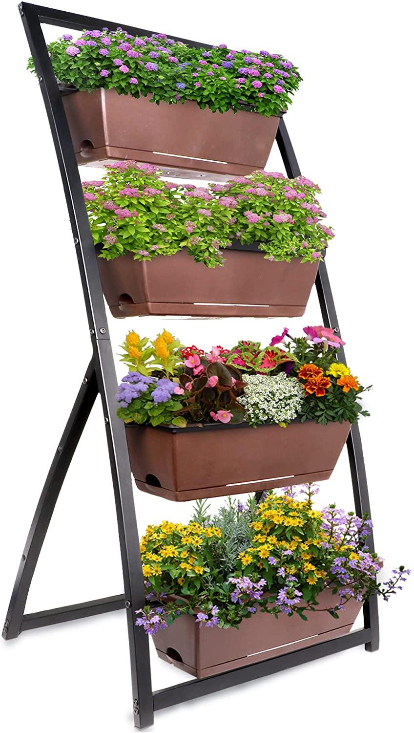raised garden bed - vertical garden - garden planter - herb garden - strawberry planter - planters - garden 19x25x50 inches, for balcony, indoor-outdoor use