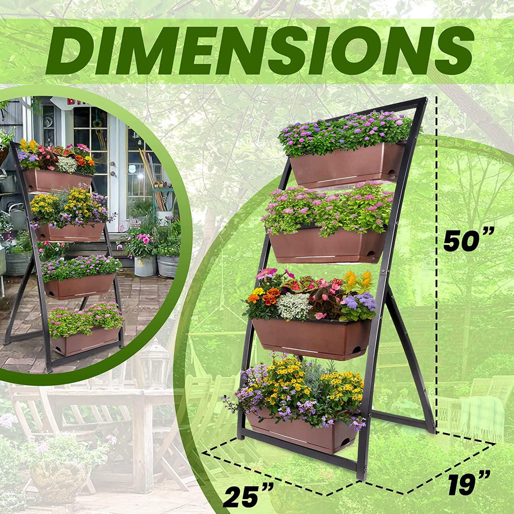 raised garden bed - vertical garden - garden planter - herb garden - strawberry planter - planters - garden 19x25x50 inches, for balcony, indoor-outdoor use