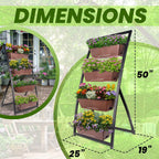 raised garden bed - vertical garden - garden planter - herb garden - strawberry planter - planters - garden 19x25x50 inches, for balcony, indoor-outdoor use