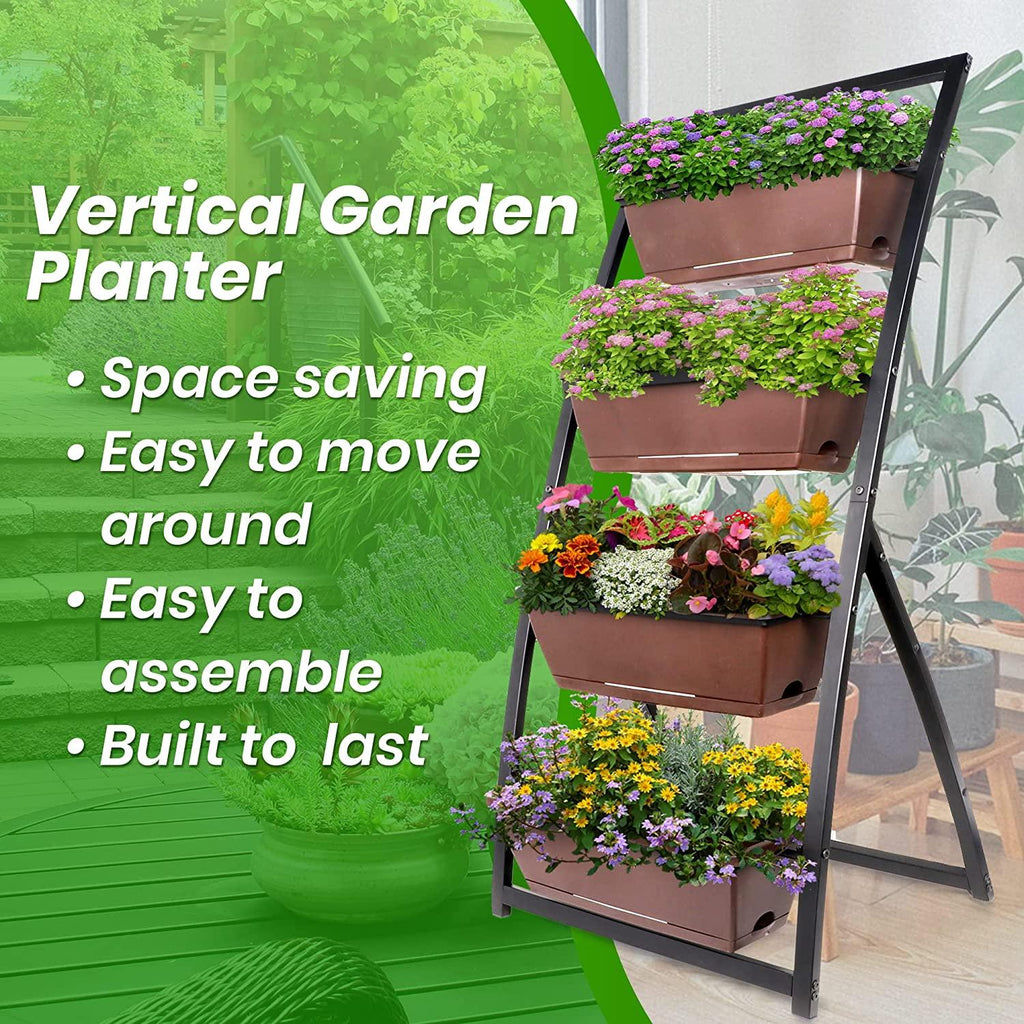 raised garden bed - vertical garden - garden planter - herb garden - strawberry planter - planters - garden 19x25x50 inches, for balcony, indoor-outdoor use