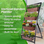 raised garden bed - vertical garden - garden planter - herb garden - strawberry planter - planters - garden 19x25x50 inches, for balcony, indoor-outdoor use