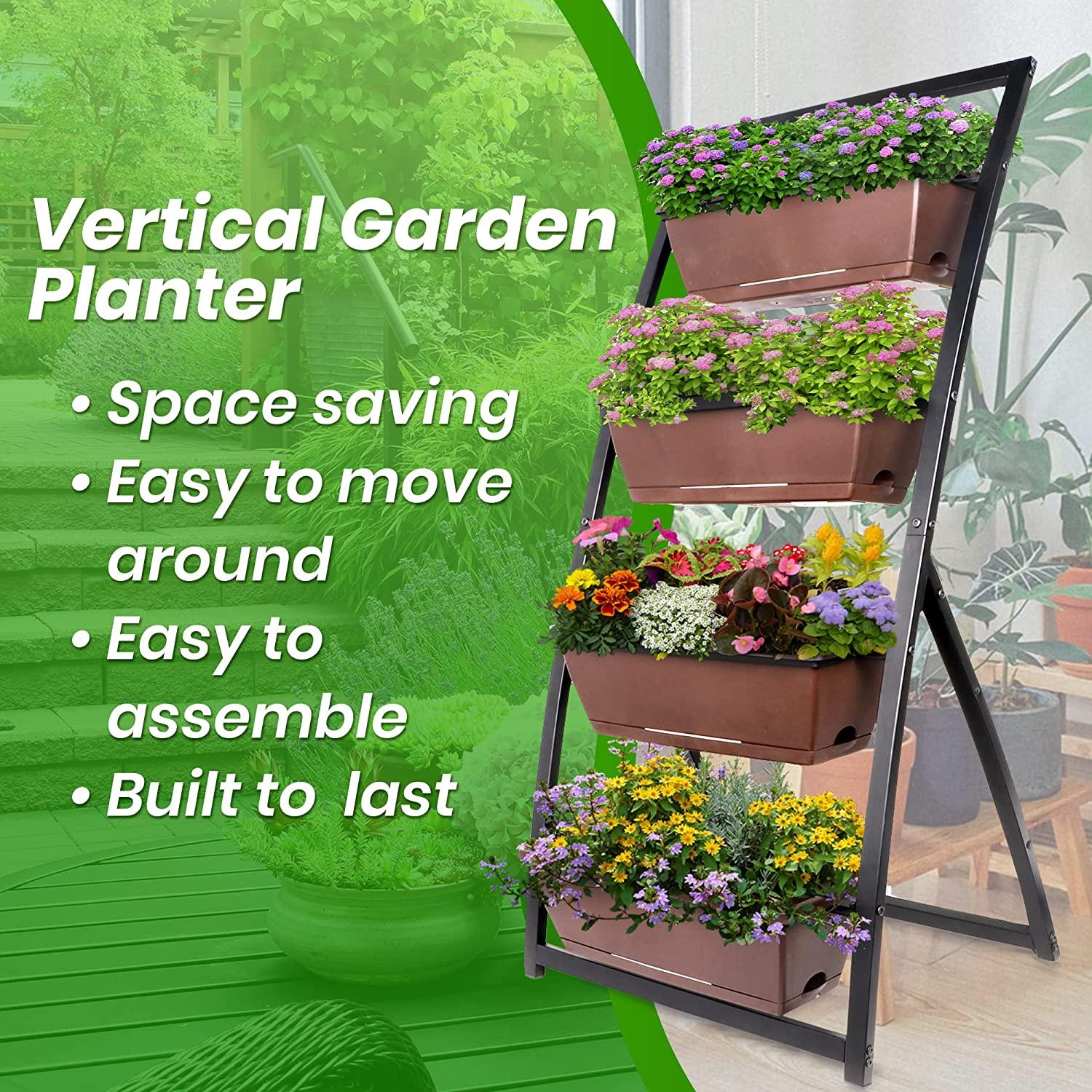 raised garden bed - vertical garden - garden planter - herb garden - strawberry planter - planters - garden 19x25x50 inches, for balcony, indoor-outdoor use