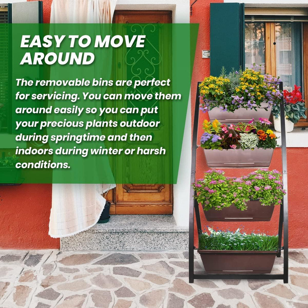 raised garden bed - vertical garden - garden planter - herb garden - strawberry planter - planters - garden 19x25x50 inches, for balcony, indoor-outdoor use