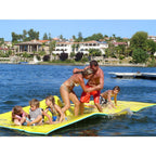 Aqua Lily Pad ALP18 The Original Model Water Playground Floating Foam Island Mat with Storage Straps and Pad Protectors, Yellow