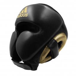 adiStar Pro Boxing Headguard - For Boxing, Kickboxing, and Training - for Men, Women, Unisex- Small, Black/Gold