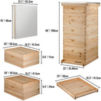 bees box wooden kit bee nest beekeeping equipment beekeeper tool for bee hive supply nest frame with metal roof (color : 10 frame 5 layer)