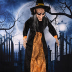 Liveday Talking Witch Halloween Haunted House Prop Decor Sound Control Toy Ghost Festival Bar Horror Electric Luminous Hanging New