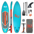 Premium 10 ft. 6 in. Lava Inflatable Stand Up Paddle Board with Full SUP Accessories