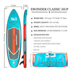 Premium 10 ft. 6 in. Lava Inflatable Stand Up Paddle Board with Full SUP Accessories