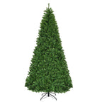 Gymax 9FT Pre-Lit Christmas Tree Hinged Artificial Tree w/ Metal Stand LED Lights