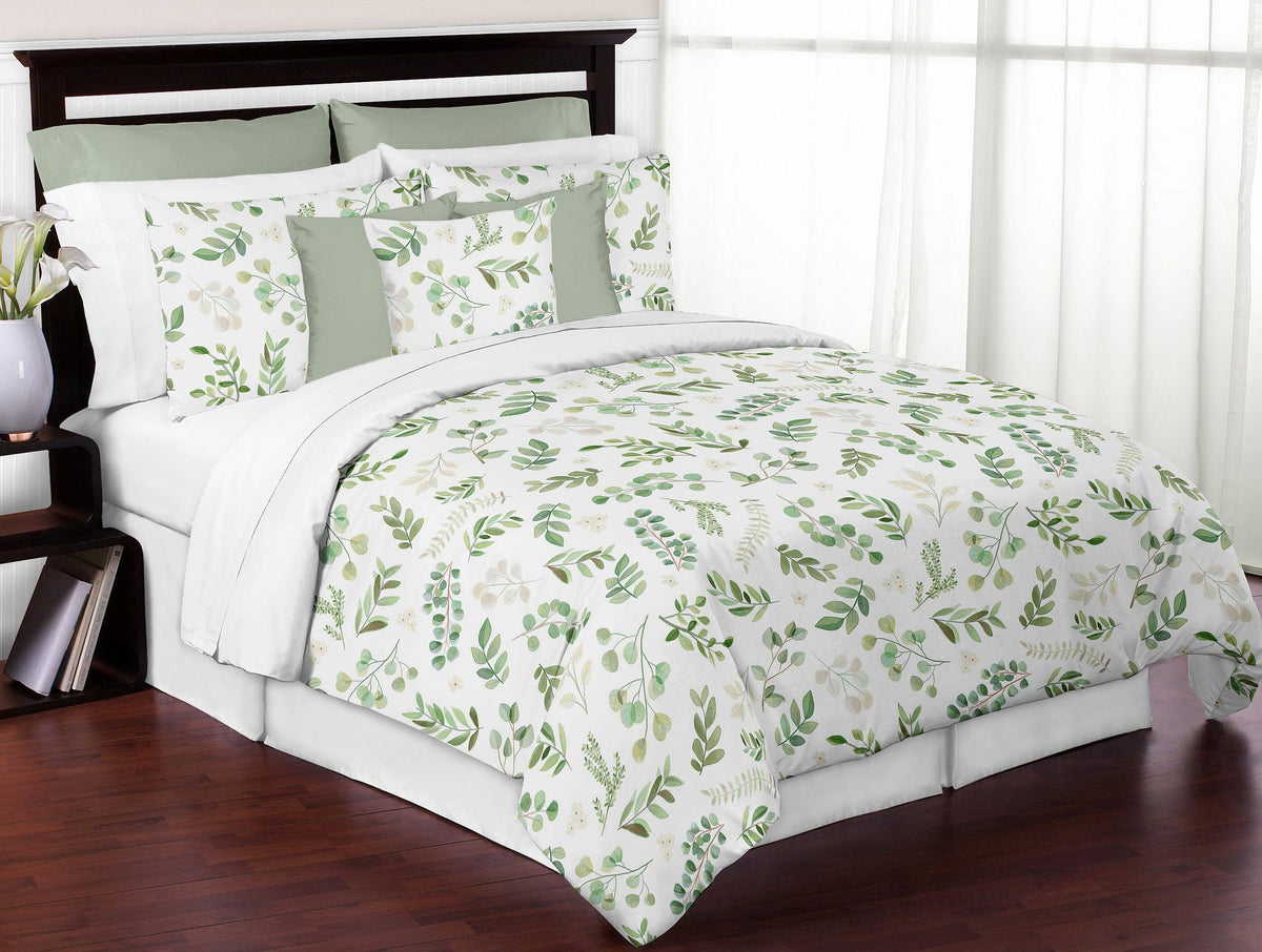 Botanical Floral Leaf Full/Queen Comforter Set by Sweet Jojo s