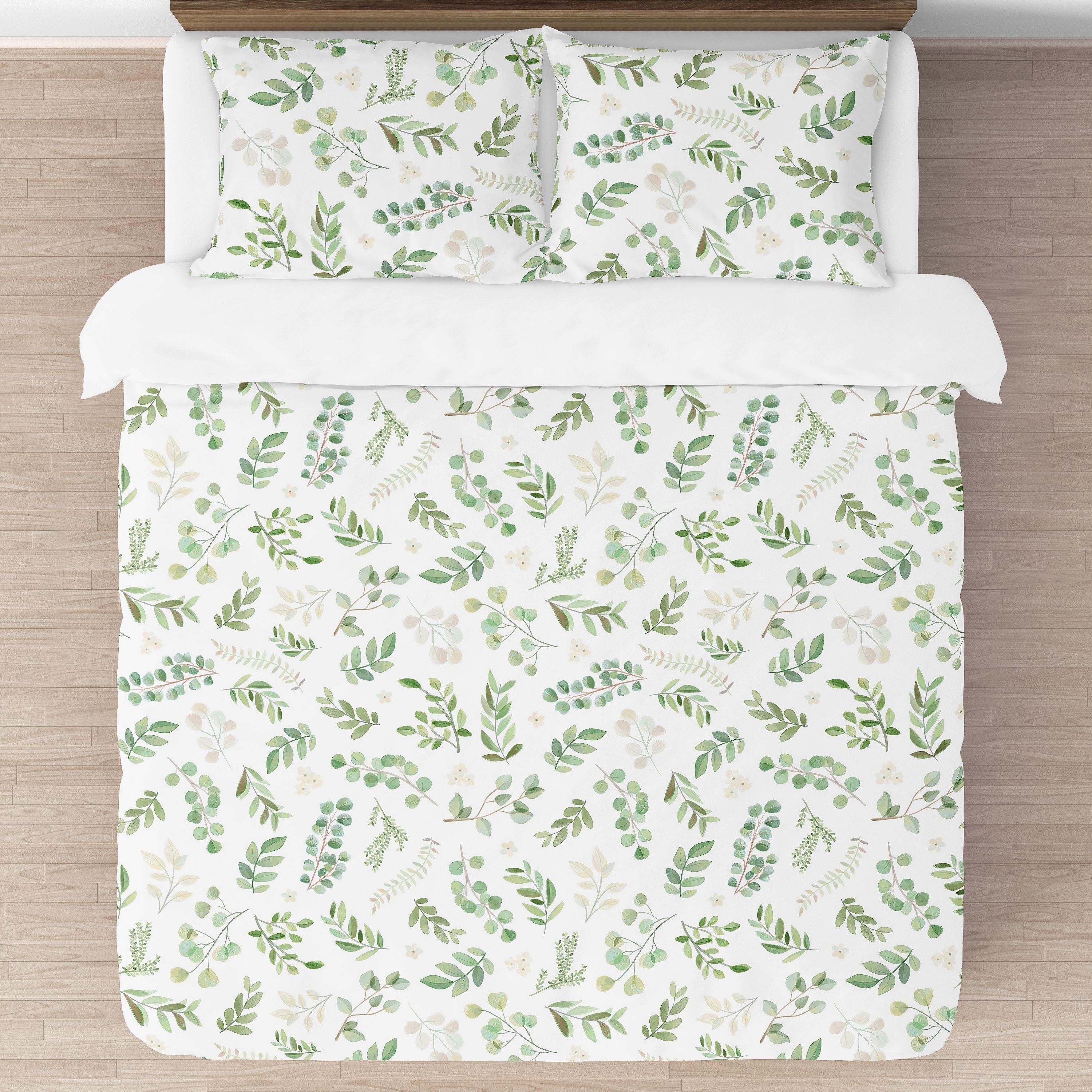 Botanical Floral Leaf Full/Queen Comforter Set by Sweet Jojo s
