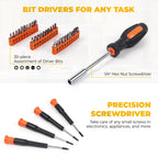 57 Piece Basic Tool Set, Home Repair Hand Tool Kit, General Household Tool Box, Portable Toolbox with StoraCase for Homeowner, DIY, Handyman, Women, Men