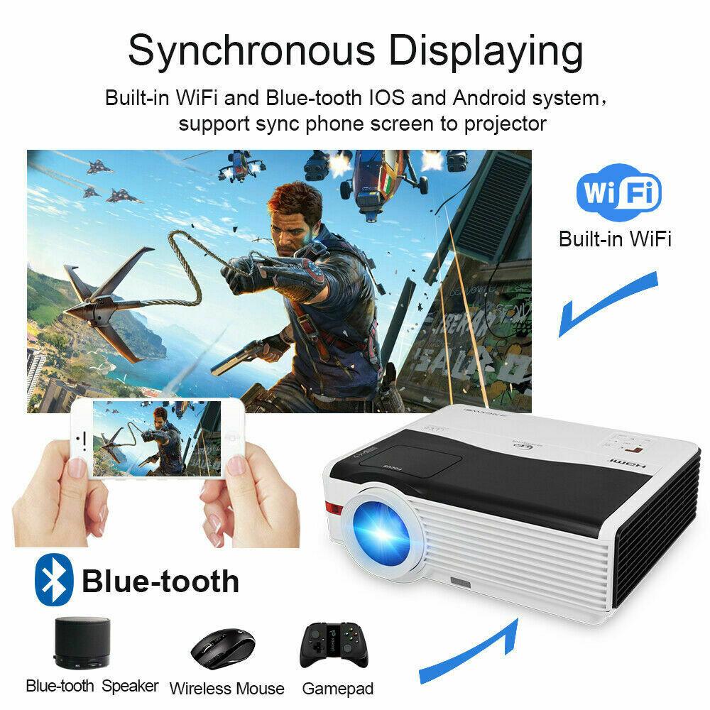 8000lms android wifi projector wireless 1080p movie full hd backyard hdmi usb tv