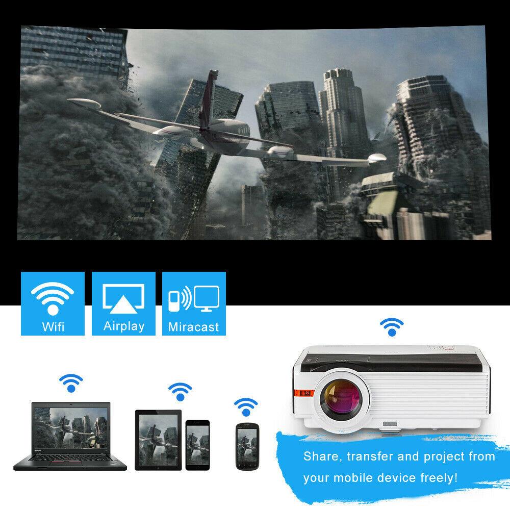 8000lms android wifi projector wireless 1080p movie full hd backyard hdmi usb tv