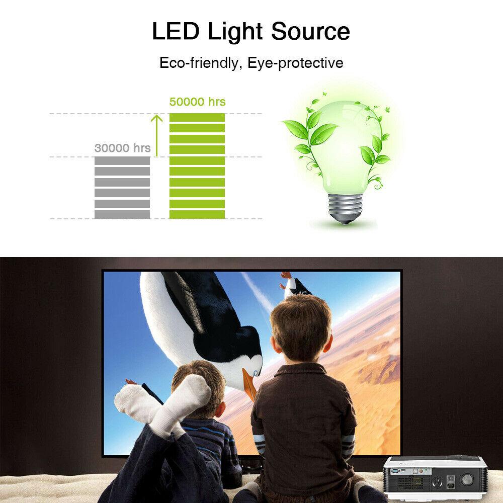 8000lms android wifi projector wireless 1080p movie full hd backyard hdmi usb tv