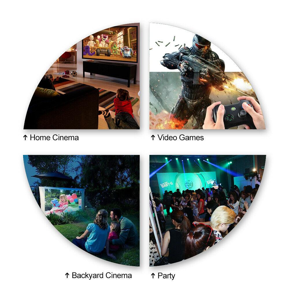 8000lms android wifi projector wireless 1080p movie full hd backyard hdmi usb tv