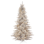 Vickerman 6.5' Silver Tinsel Fir Artificial Christmas Tree, Clear Dura-lit Incandescent Lights - Faux Silver Christmas Tree - Seasonal Indoor Home Decor
