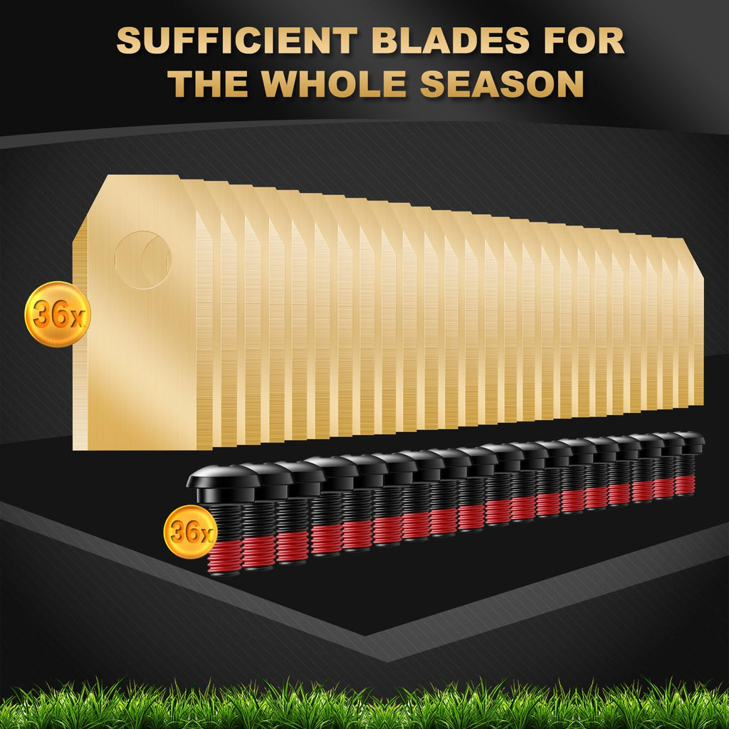 36Pcs Replacement Blades Compatible with All  Robotic mowers, Durable ium Replacement Blades, Including Screws with Safety Coating