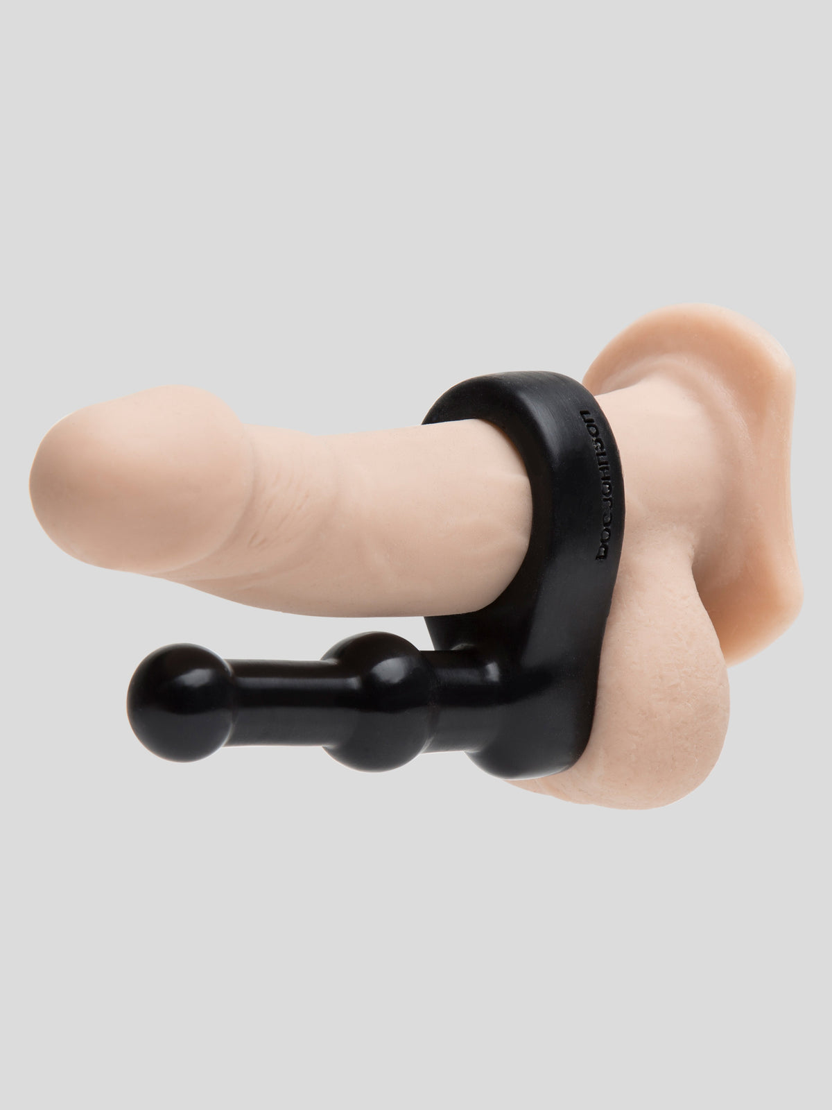 Doc Johnson Platinum The Double Dip Silicone Cock Ring and Probe, Black