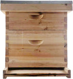 tfcfl wooden bee hives, 10 frame beeswax coated langstroth beehive 2 layers honey bee hive box with metal top cover for beginners and pro beekeepers beekeeping