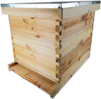 tfcfl wooden bee hives, 10 frame beeswax coated langstroth beehive 2 layers honey bee hive box with metal top cover for beginners and pro beekeepers beekeeping