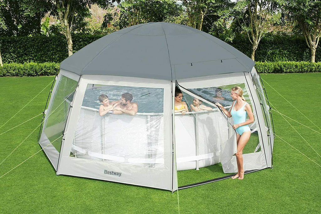 bestway 58612 round pool dome, 6mx6mx2.95m/19'8''x19'8''x9'8''