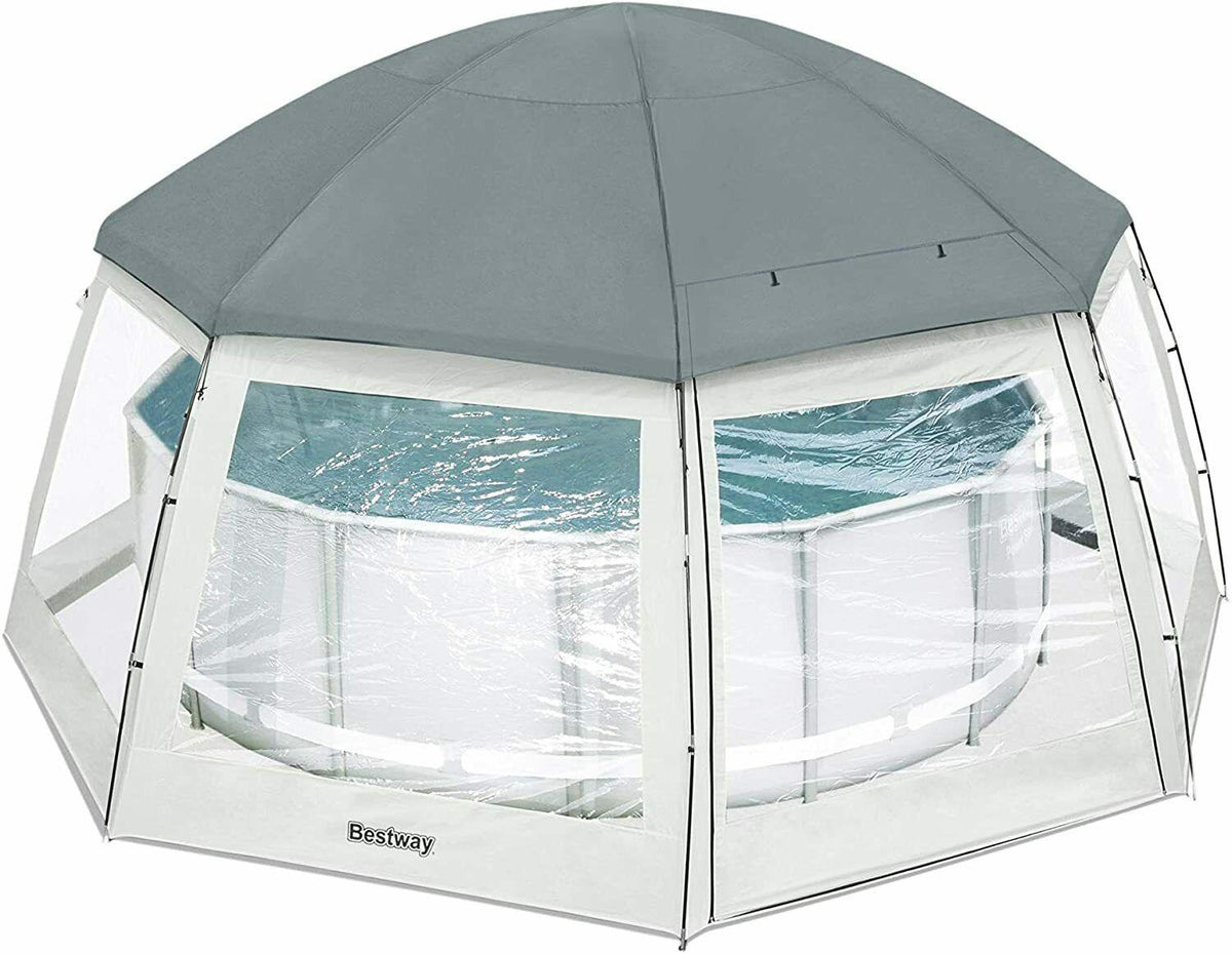 bestway 58612 round pool dome, 6mx6mx2.95m/19'8''x19'8''x9'8''