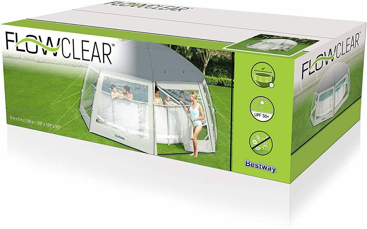 bestway 58612 round pool dome, 6mx6mx2.95m/19'8''x19'8''x9'8''