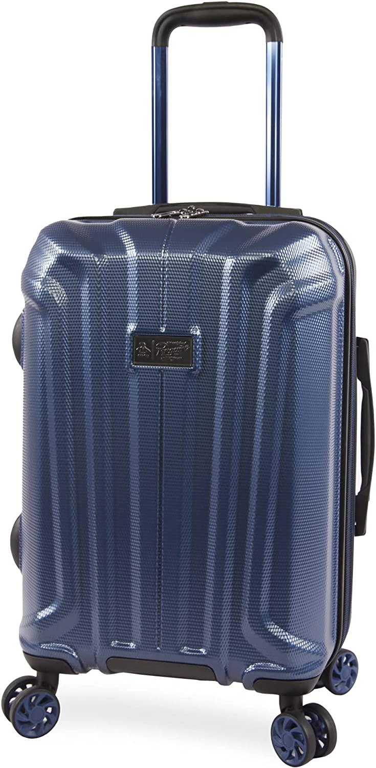 Gibson 3 Piece Set Expandable Suitcase with Spinner Wheels, Metallic Blue