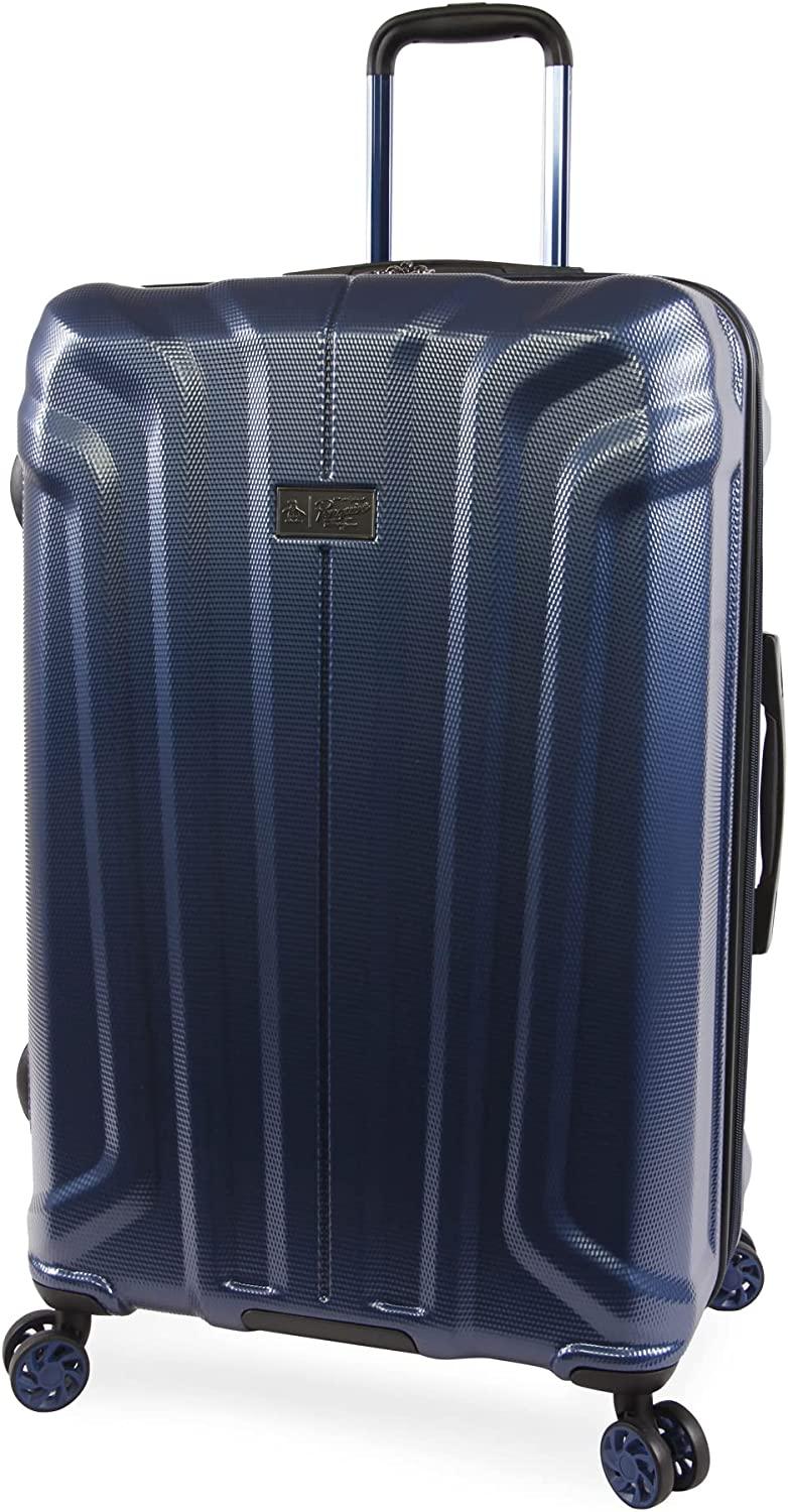 Gibson 3 Piece Set Expandable Suitcase with Spinner Wheels, Metallic Blue