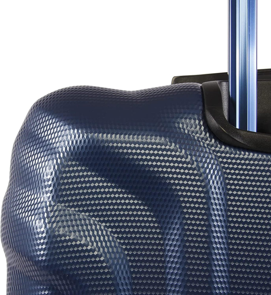 Gibson 3 Piece Set Expandable Suitcase with Spinner Wheels, Metallic Blue