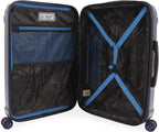 Gibson 3 Piece Set Expandable Suitcase with Spinner Wheels, Metallic Blue