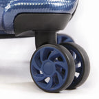 Gibson 3 Piece Set Expandable Suitcase with Spinner Wheels, Metallic Blue