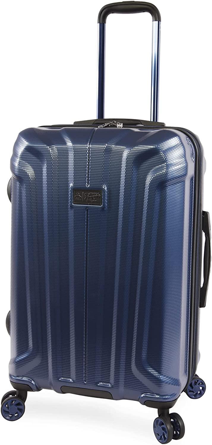 Gibson 3 Piece Set Expandable Suitcase with Spinner Wheels, Metallic Blue