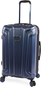 Gibson 3 Piece Set Expandable Suitcase with Spinner Wheels, Metallic Blue