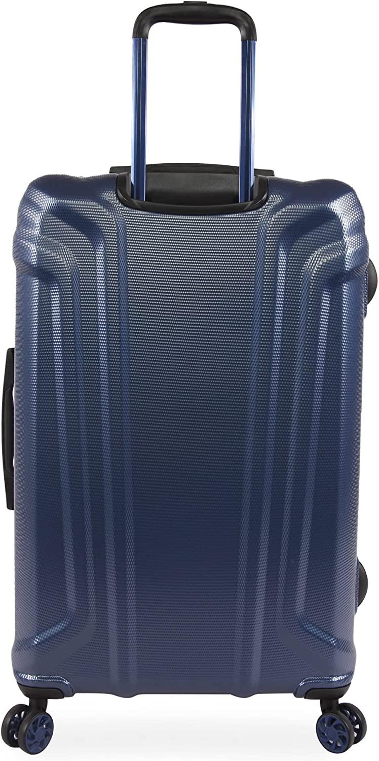 Gibson 3 Piece Set Expandable Suitcase with Spinner Wheels, Metallic Blue