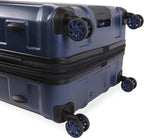 Gibson 3 Piece Set Expandable Suitcase with Spinner Wheels, Metallic Blue