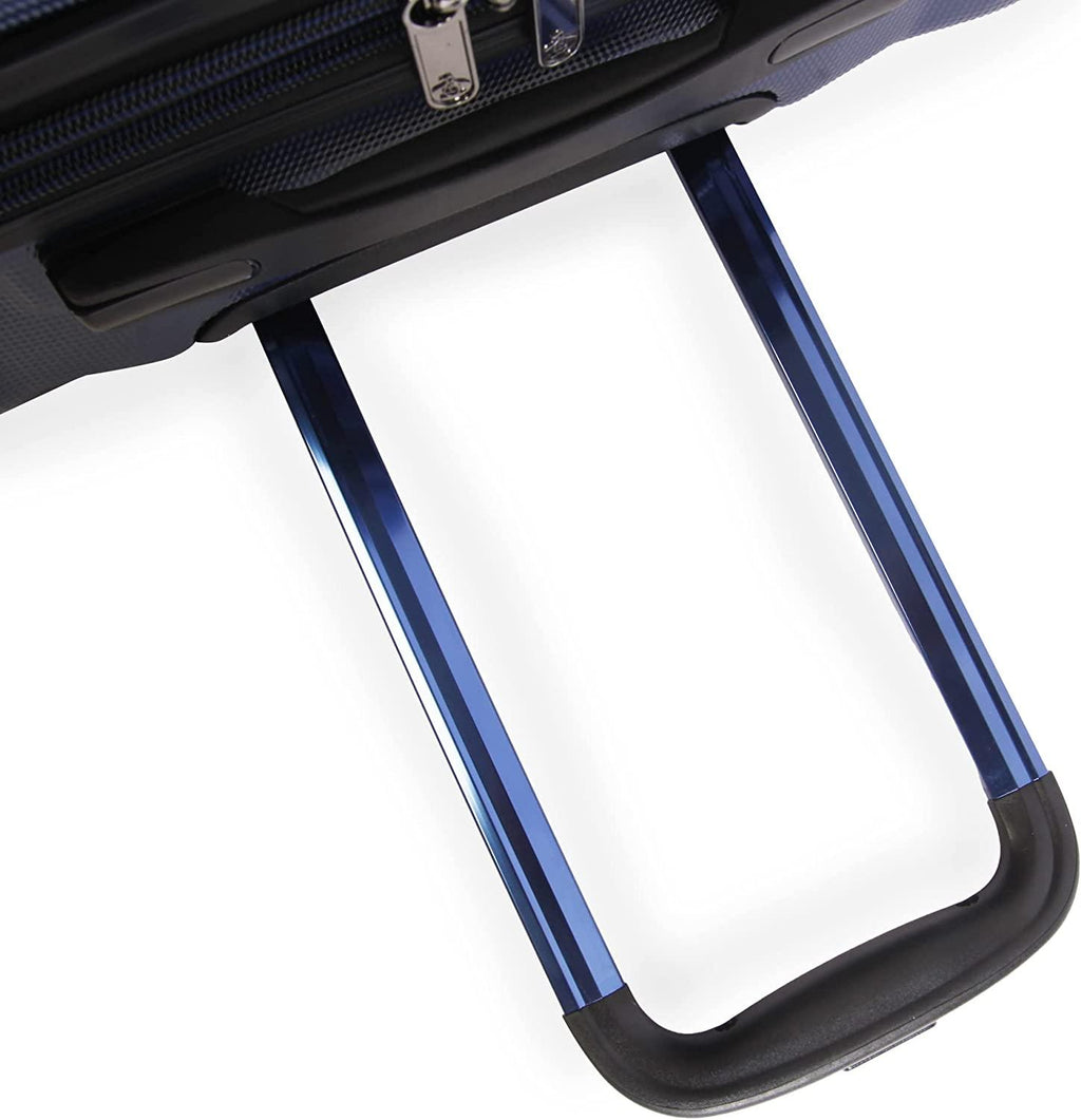 Gibson 3 Piece Set Expandable Suitcase with Spinner Wheels, Metallic Blue