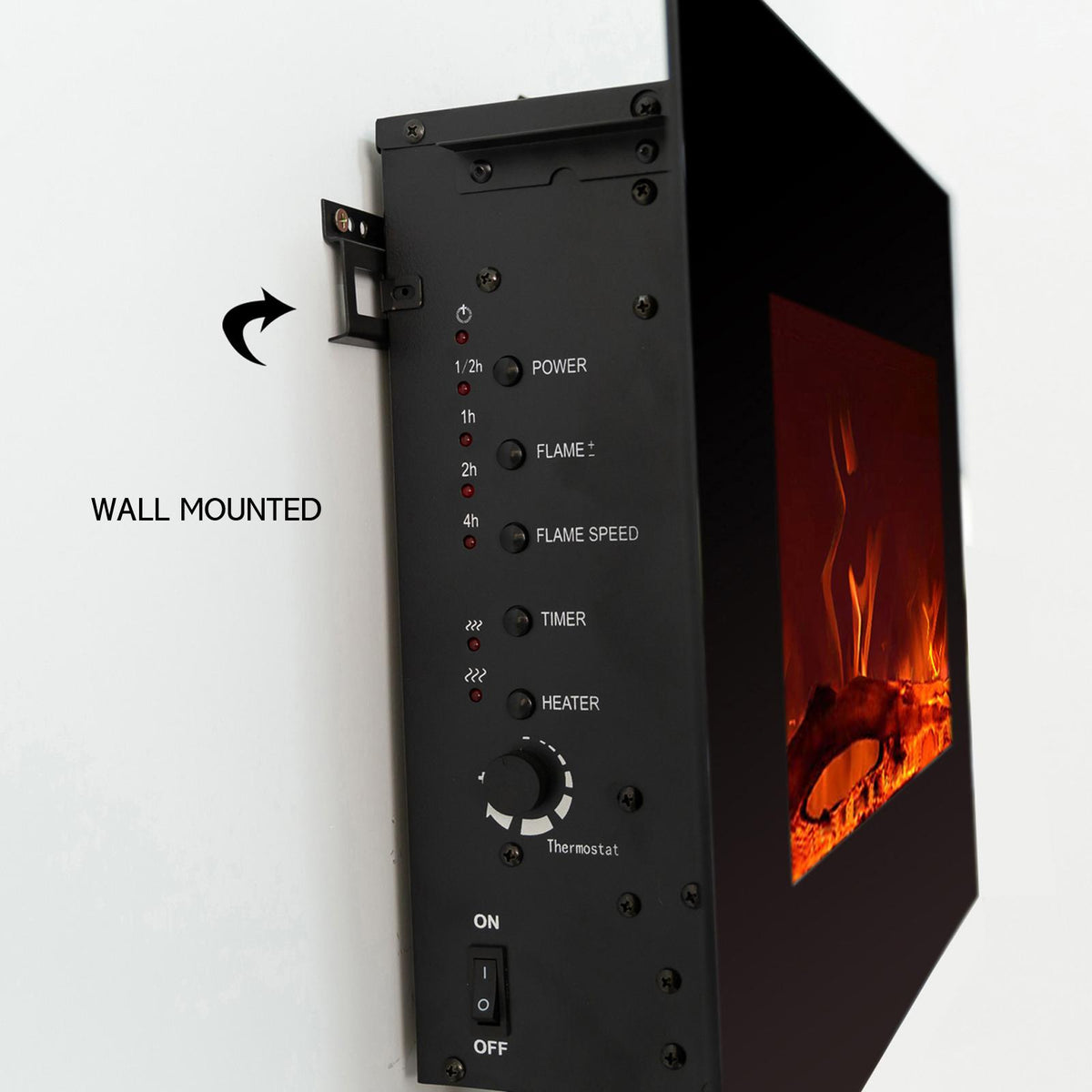 C-Hopetree Wall Mounted or Freestanding Electric Fireplace Heater with Remote and Thermostat, 22 inch Wide