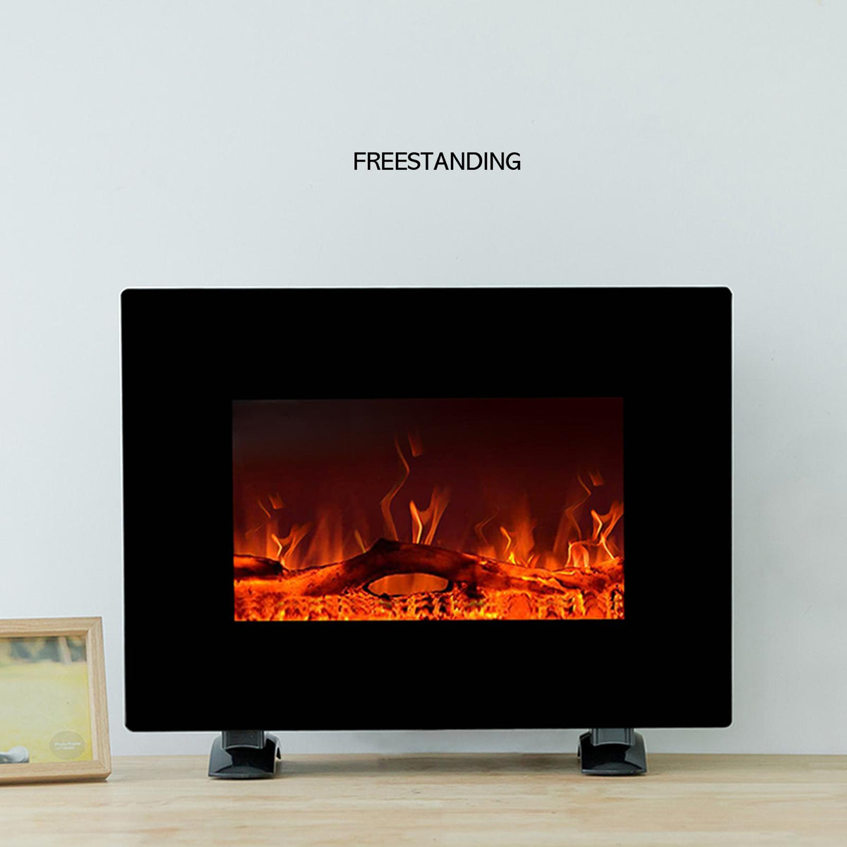 C-Hopetree Wall Mounted or Freestanding Electric Fireplace Heater with Remote and Thermostat, 22 inch Wide