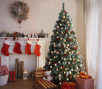 6FT Snow Frosted Christmas Tree, Pre-lit Artificial Christmas Tree with Pine Cones Red Holly Berries, Spruce Christmas Tree, Holiday Decoration Tree w/800 Tips &amp; 290 Lights
