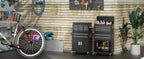8-Drawers Rolling Tool Chest, Assembled Tool Chest with Wheels, Detachable Top Tool Box, Tool Cabinet for Repair Room,Warehouse, Rolling Tool Box with Hooks,Tray Divider,Liners(Black)