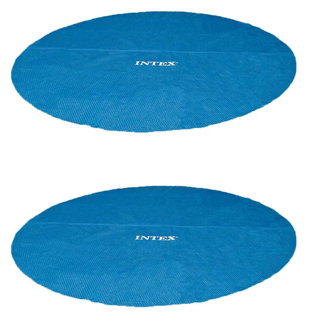 15 Foot Round Easy Set Vinyl Solar Cover for Swimming Pools, Blue (2 Pack)
