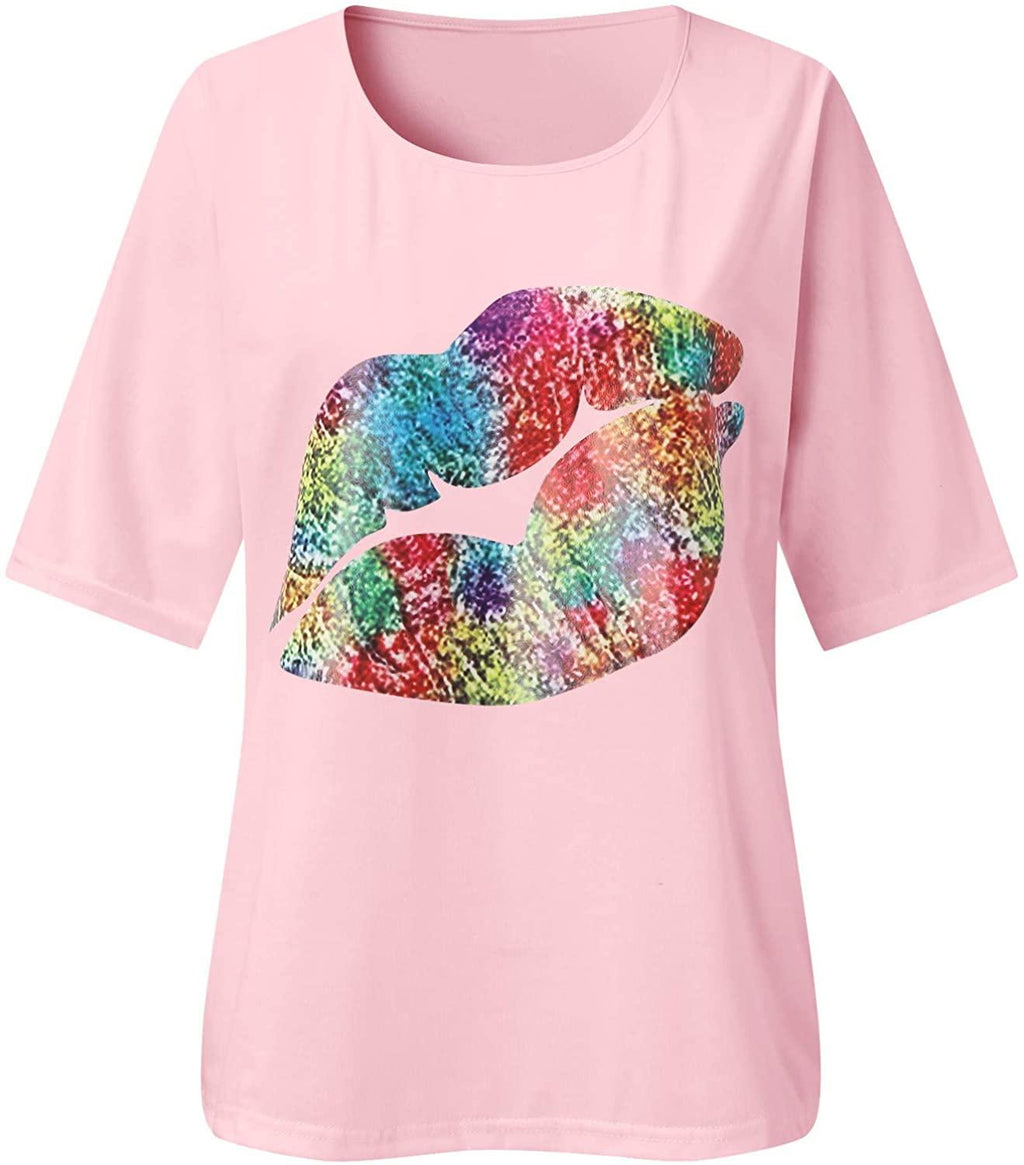 Women's Casual Off Shoulder Tops Short Sleeve T Shirts Loose Summer Blouse Shirt