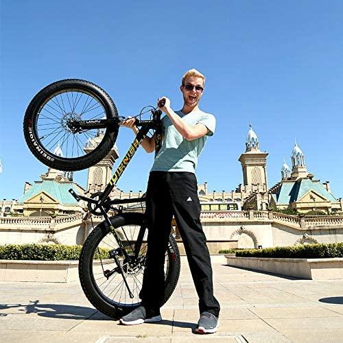 Big Fat Tire Mountain Bike Men Bicycle 26 in High Carbon Steel Frame Outdoor Road Bike 21 Speed Full Suspension MTB