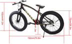 Big Fat Tire Mountain Bike Men Bicycle 26 in High Carbon Steel Frame Outdoor Road Bike 21 Speed Full Suspension MTB