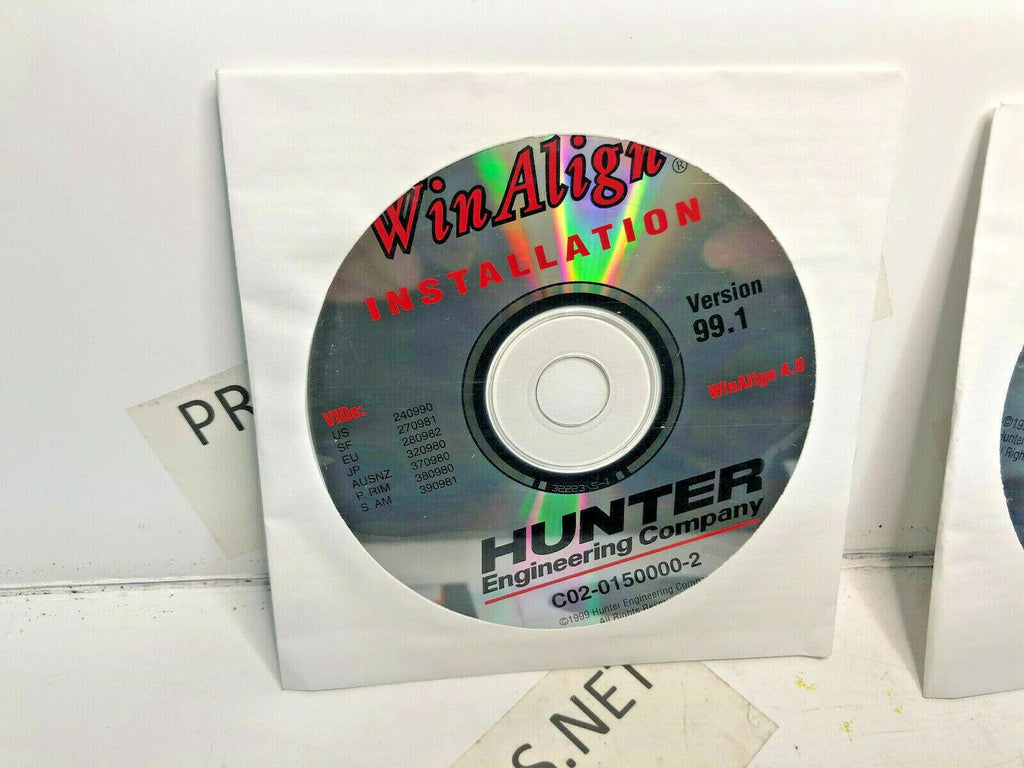 Hunter S411 WinAlign Alignment Installation CD Set 128-367-2 Software V 99.1 P70