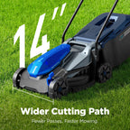 14" Cordless Lawn Mower, 40V Lightweight Push Mower with 4.0Ah Battery &amp; Charger, Ultra-Quiet Motor for Small Yards, Lawn Care, Backyard Maintenance